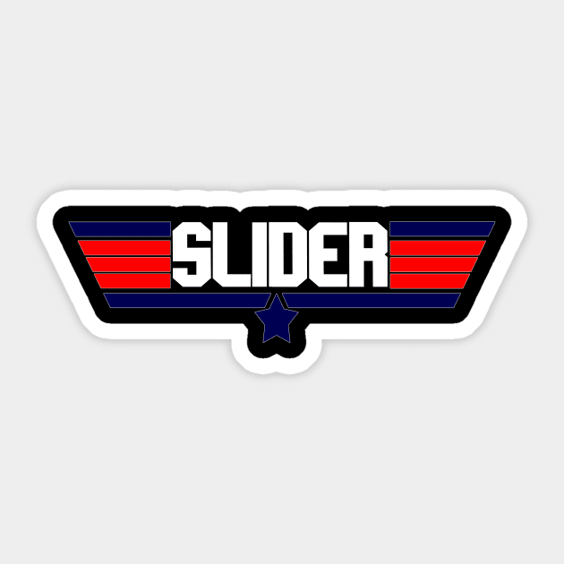 "Slider" 80's action movie design Sticker by Yoda